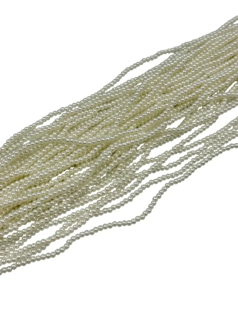 اللؤلؤ، اللون ابيض مائل للبيج، مقاس 3ملم، 20 عقد