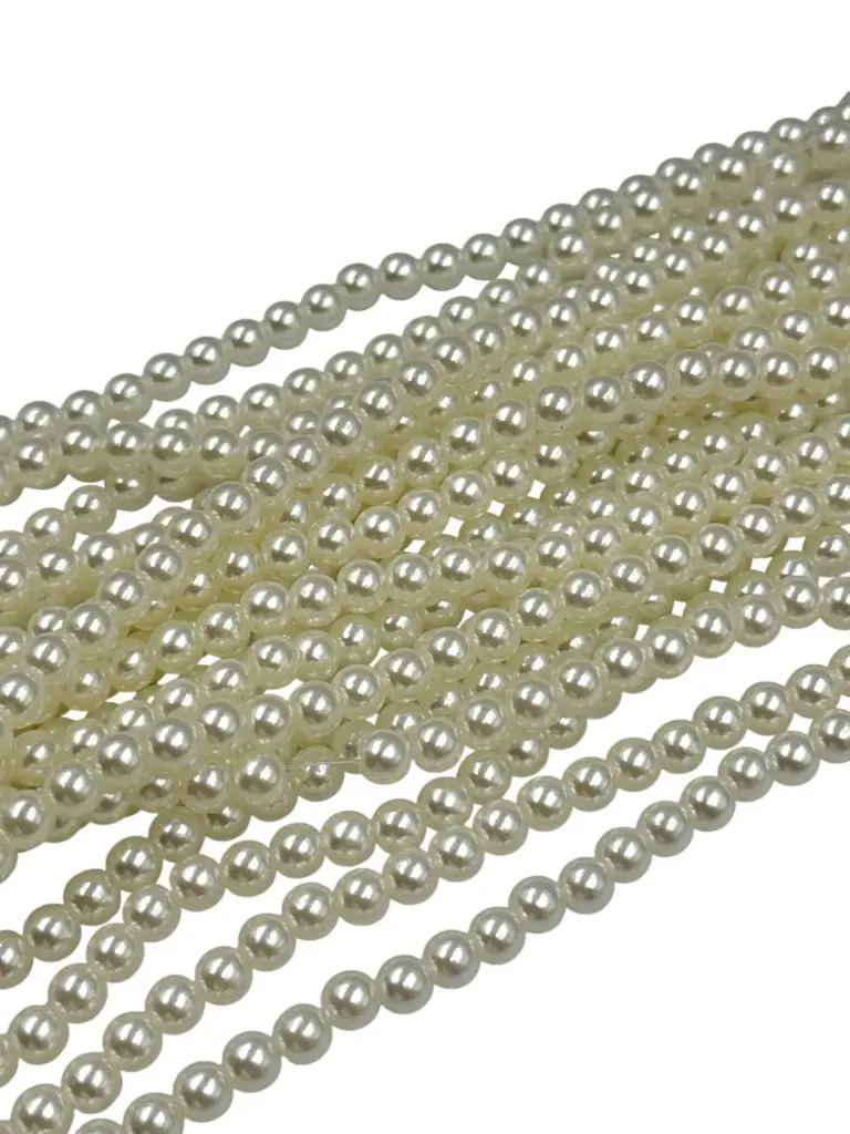 اللؤلؤ، اللون ابيض، مقاس 5ملم، 10 عقد