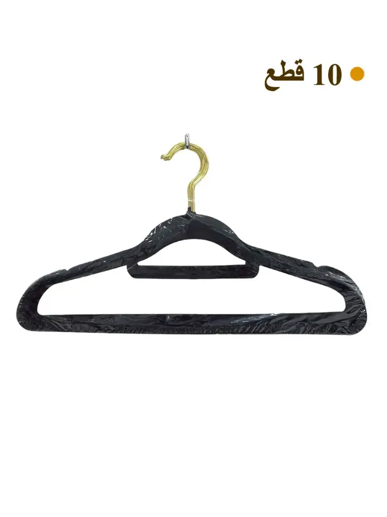 مجموعة علاقات ملابس، النوع مخمل، مقاس 42 سم، 10 قطع